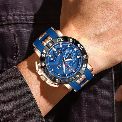 Man Watch LIGE Top Brand Luxury Sports Watches for Men Luminous Chronograph Quartz Wristwatch Big Dial Male Clock Gifts for Men