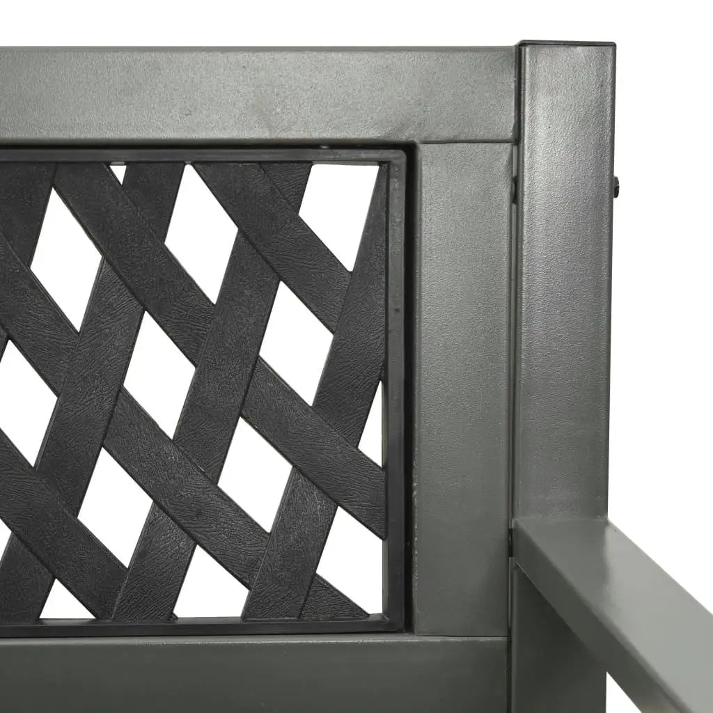 Stylish 49.2 Steel Gray Patio Bench - Durable Outdoor Seating for Garden & Patio Decor