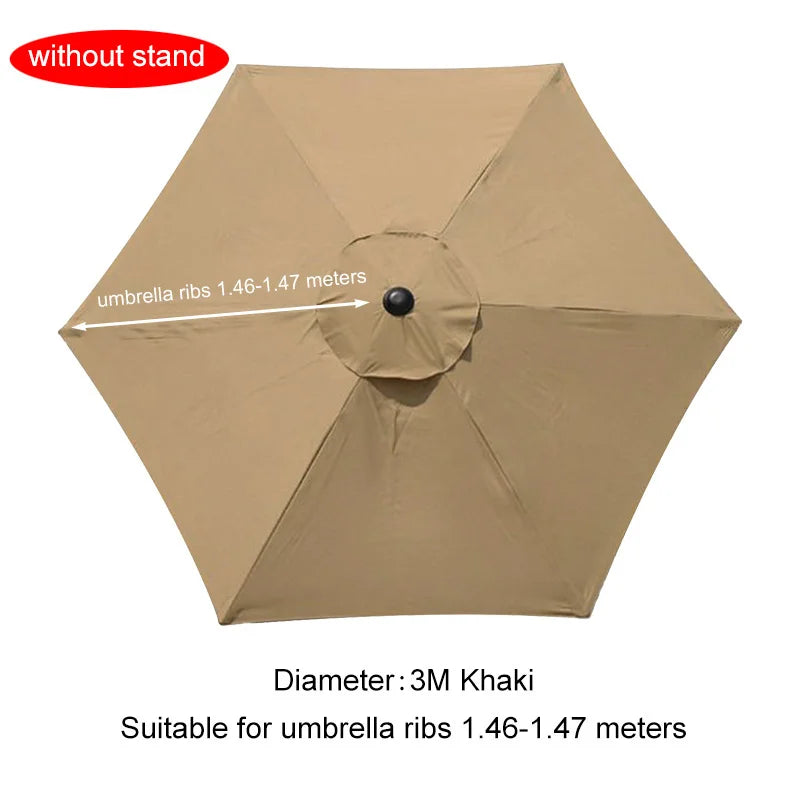 Umbrella Replacement Canopy 6/8 Ribs Patio Umbrella Cloth without Stand 7.5/9/10ft Outdoor Beach Garden Waterproof Parasol Cover