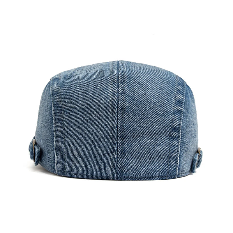 New Denim Cotton Beret Men Vintage Newsboy Cap Spring Autumn Casual Women Visor Fashion Cool Flat Hat Adjustable Berets
