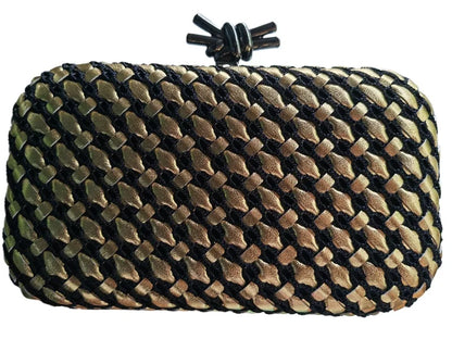 Woven Clutch Bag for Women Formal Party Contrast Color Microfiber Thread Braid Evening Bags Classic Chain Small Square Handbags