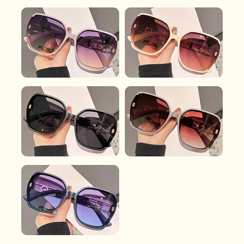 Sunglasses for Women High-end UV Resistant Sunglasses Large Frame Round Face Slim Sunscreen Sunglasses Fashion Accessories 2025