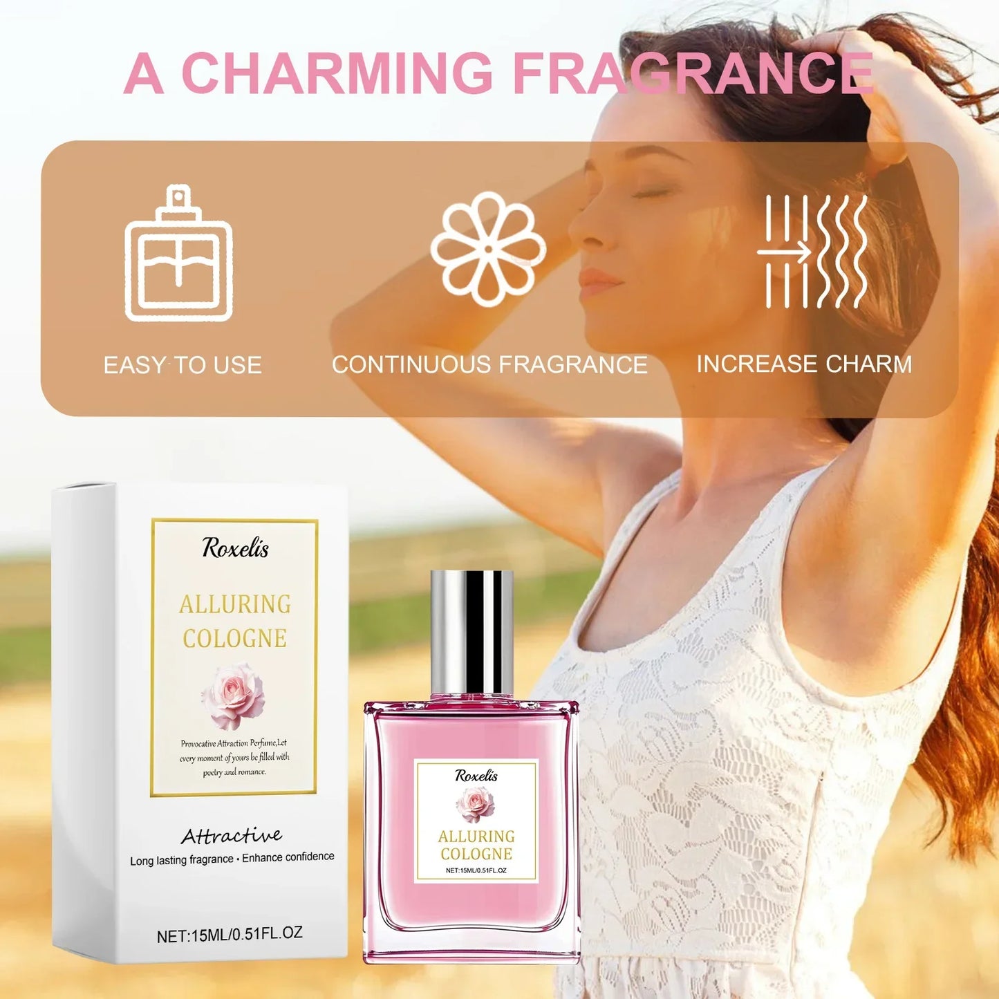 Rose Perfume Long Lasting Fragrance Floral Plant Scented Body Mist Show Charms Confidence Boost Daily Dating Body Perfume Spray