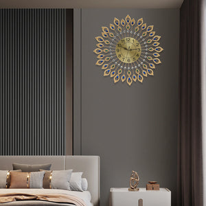 Modern Style Quartz Metal Big Clocks Large Wall Clock Decorative Wall Clocks for Living Room Bedroom Quiet Running