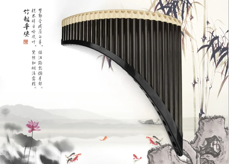 Professional ABS Panflute, Musical Instrument Panpipe, Transverse Pan Fluta Music Wind Musicales, Diatonic Scale, 26 C Key Pipes