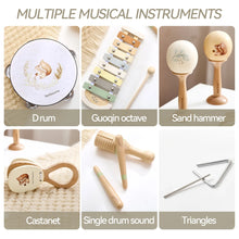 Load image into Gallery viewer, Musical Instruments Montessori Music Baby 0 12 Months Toys Drum Xylophone Kids Early Educational Wooden Instruments Baby Toys
