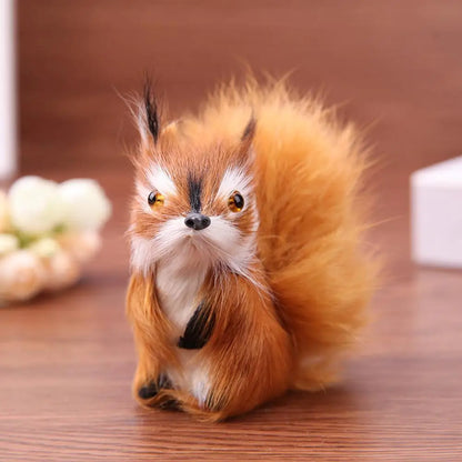 Plush Squirrel Miniature Decoration DIY Crafts Animal Squirrel Models Toys Collectible Lightweight Portable for Home Living Room