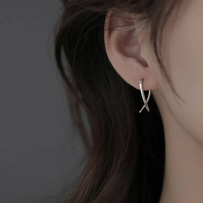 Trendy Jewelry Simply Earrings Unique Geometry Earrings For Women Gift Earings Fashion Jewelry Korean Silver Color Earrings