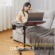 Load image into Gallery viewer, Overbed Bedside Table with Wheels, Adjustable Overbed Table with Tilting Desktops, Rolling Laptop Table, Overbed Desk
