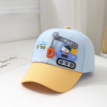 Load image into Gallery viewer, Baby Hat Cartoon Engineering Car Baseball Cap Cute Boys Girls Duckbill Cap Children Summer Sun Hat For Kids 2-6 Years
