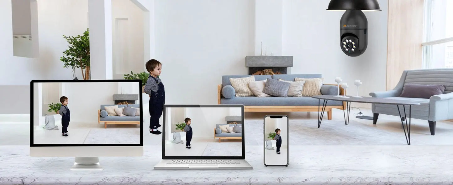 Jennov 2Pcs 2K WiFi Light Bulb Security Camera Wireless Outdoor - Cameras for Home Security Outside, Light Socket Indoor Camera