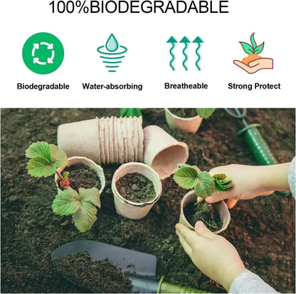 Coco Coir Seed Starter Plant Pots Biodegradable Nursery Pots Seedling Pots Germination Trays Labels Seed Sowing