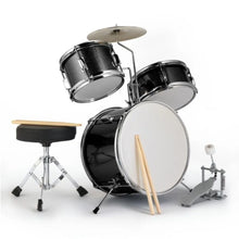 Load image into Gallery viewer, 14x10 3Pieces Junior Drum Set Kit Pedal Drum Stick Wrench Drum Stool Black
