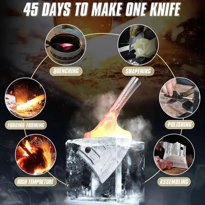 1Pc Heavy Duty Butcher's Axe, Chopping Knife, Stainless Steel Thickened Blade and Ergonomic Handle, Chinese Kitchen Axe