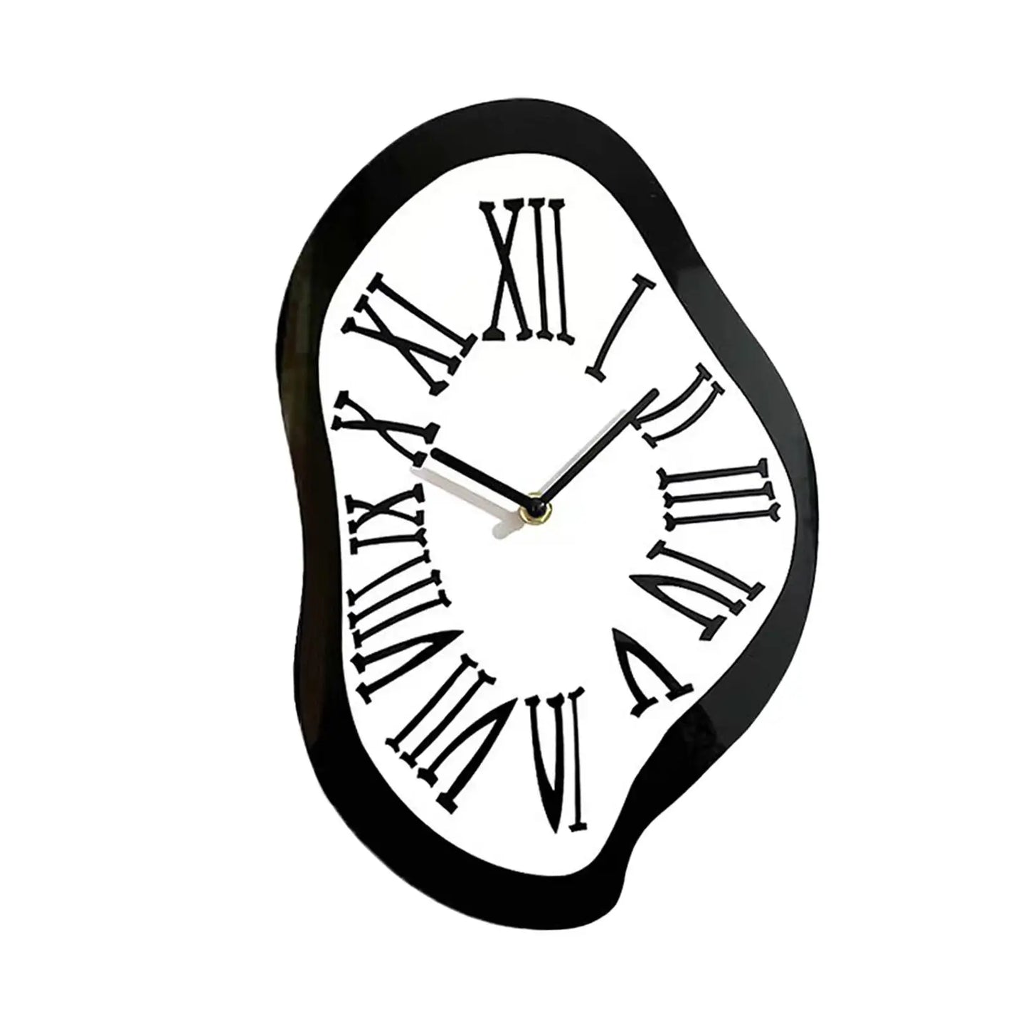 Melting Clock Roman Numeral Clock Distorted Wall Clock for Shop Bedroom Home