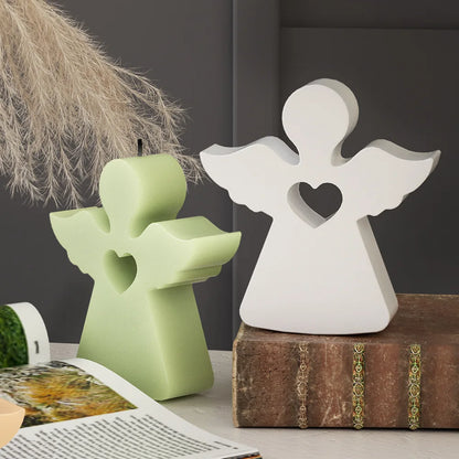 1pc Love Angel Gypsum Mold Candle Silicone Mold DIY Epoxy Resin Dropping Glue Cement Tool Chocolate Baking Molds Home Decor Gift