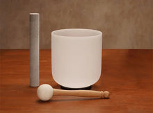 Load image into Gallery viewer, 8 Inch 432hz Singing Bowl with 2 Sticks Chakra Quartz Sound Bowls Yoga Meditation Instruments Nepal Crystal Bowls Sound Healing
