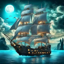 Load image into Gallery viewer, Sailboat Diamond Painting Kits Diy Crafts Rhinestone Of Picture Scenery Full Round Living Room Decoration Diamond Painting
