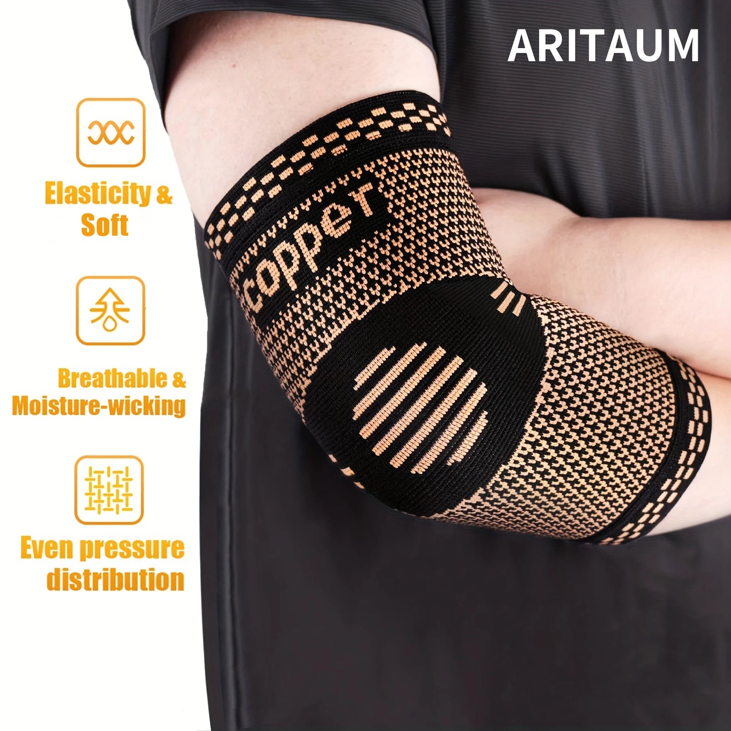 Elbow compression sleeve (1 pair)-prevents and restores tendonitis support for weight liftin