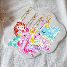 Load image into Gallery viewer, 2026 NEW 15 Piece Diamond Painting Handicraft Set For children's Handmade DIY Mermaid Animal Keychain As A Gift For children's
