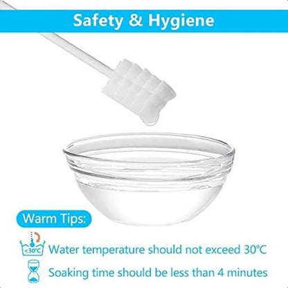 [100Pack] Baby Toothbrush Newborn Baby Tongue Cleaner Toothbrush Clean Baby Gums Disposable Tongue Cleaner Soft Gauze Toothbrus