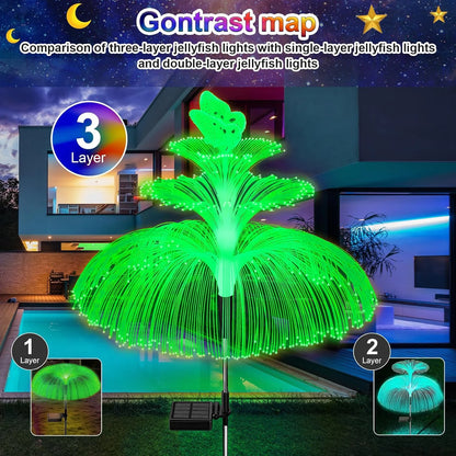 2/4/6 Pack Solar 3 Tier Butterfly Flower Lights Latest 7 Color Changing Butterfly For Christmas Pool Patio Garden Decoration