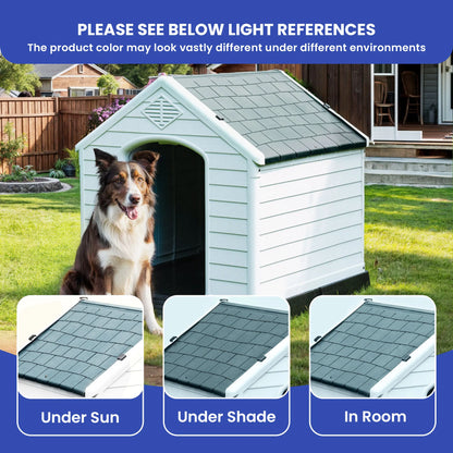 New All-Weather Large Dog House Shelter Easy to Assemble Perfect for Backyards