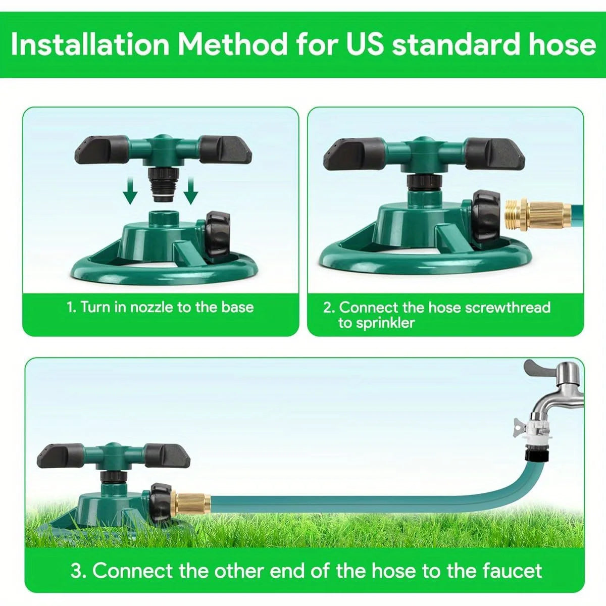 Garden Sprinkler, Adjustable 360 Degree Rotation Lawn Sprinkler, Large Area Coverage, Multipurpose Yard Sprinklers for Plant Irr