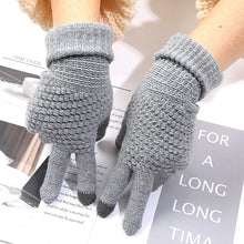 Load image into Gallery viewer, Women Men Warm Winter Touch Screen Gloves Stretch Classical Knit Mittens Wool Full Finger Outdoor Cycling Driving Glove
