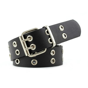 Women's Belt  Large size Double Hole Men Belt Punk Hip Hop Rock Style Subculture Y2K Belt Punch Free Belt for Men and Women