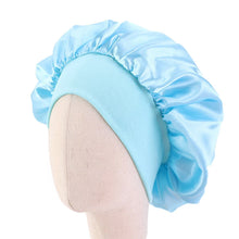 Load image into Gallery viewer, Kids Bonnet Satin Soft Silk Hats Wide Band Cap Casual Night Sleeping Adjustable Hair Care Caps for Boys and Girls Hat Children
