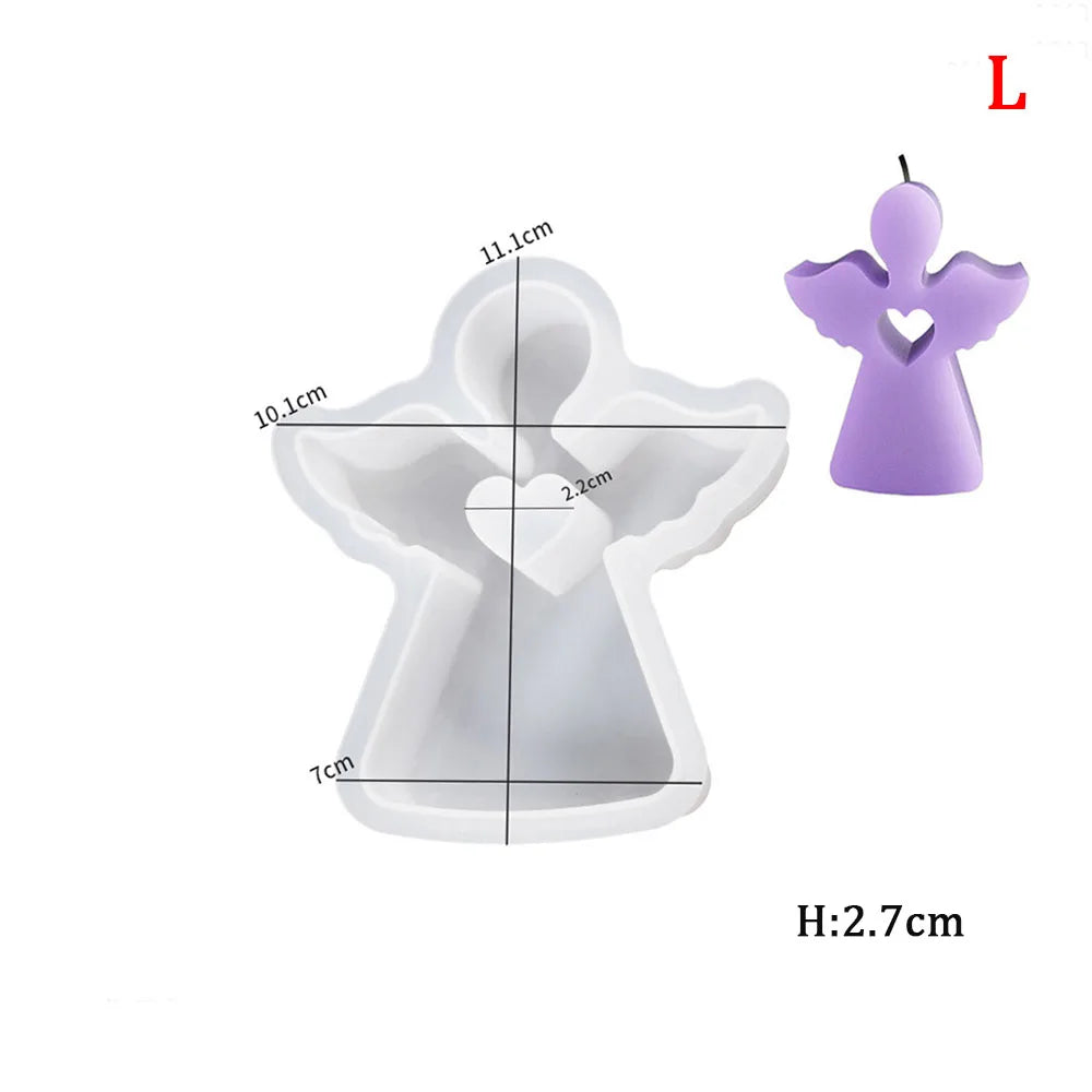 1pc Love Angel Gypsum Mold Candle Silicone Mold DIY Epoxy Resin Dropping Glue Cement Tool Chocolate Baking Molds Home Decor Gift