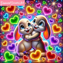 Load image into Gallery viewer, Diamond Painting Rabbit Animal Pattern for Adults Beginners New Arrival Diamond Mosaic Heart DIY Embroidery Child Gift,frameles
