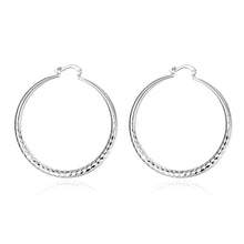 Load image into Gallery viewer, Charms fine 925 Sterling Silver 5CM circle hoop Earrings for Women fashion Pretty wedding party Jewelry Holiday gifts
