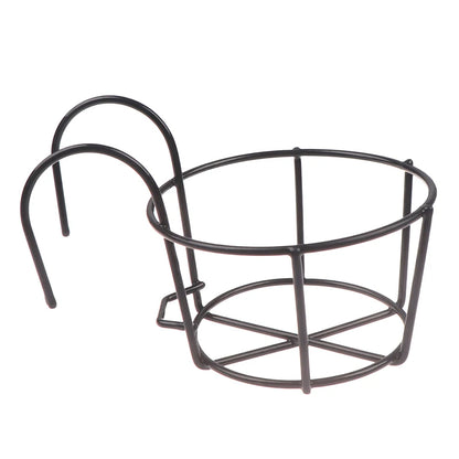 Garden Hanging Plant Iron Racks Balcony Round Flower Pot Rack Railing Fence