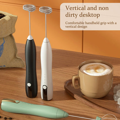 Electric Drink Mixer 3 Speeds Mini Stirrer Whipper Adjustable USB Rechargeable 14000rpm 1500mAh with TYPE-C/Mixing Head Wireless