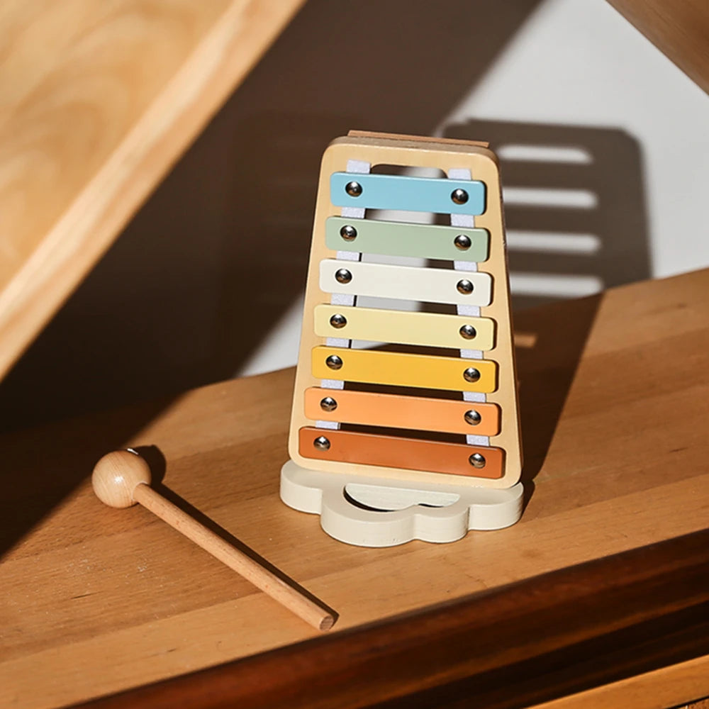 Wooden Baby Montessori Toys Musical Rattle Instruments Xylophone Percussion Sensory Rattle Toys Educational for Baby Toys Gifts