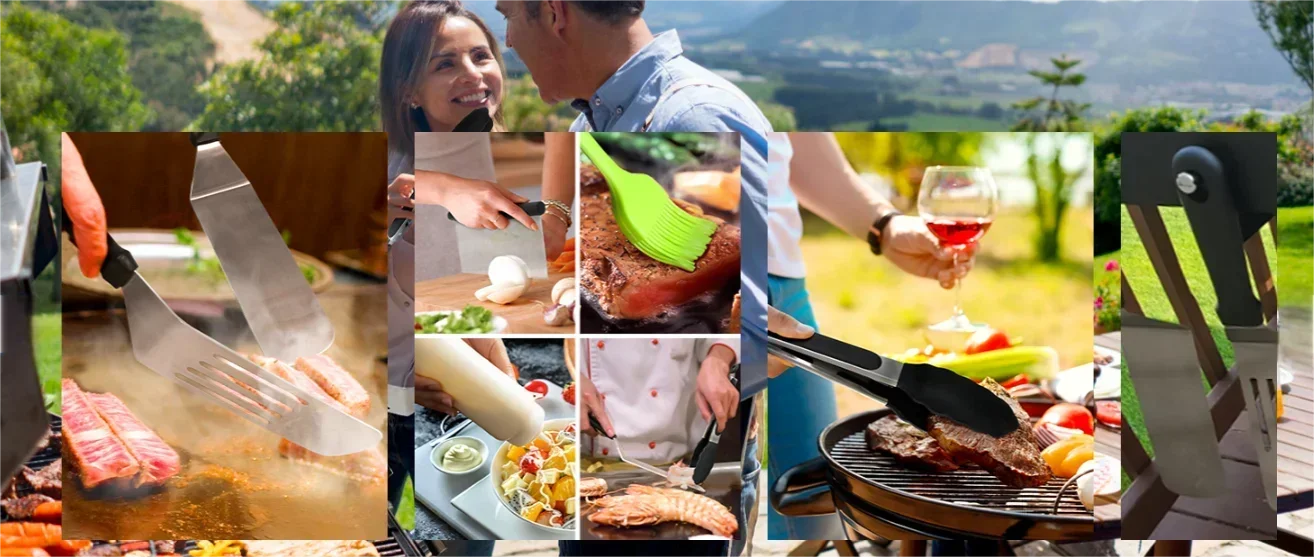 15-Piece Flat Top Grill Tool Set for Blackstone and Camping, Stainless Steel Accessory Set for Outdoor Grilling