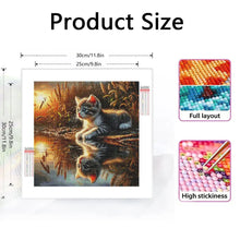 Load image into Gallery viewer, Cat Diamond Painting 5D DIY Diamond Mosaic Animal Picture Of Rhinestones Decoration For Home Kitten
