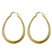 Load image into Gallery viewer, 925 Sterling Silver 18K gold plated 4.4cm oval earrings for women Fashion Party Wedding Accessories Jewelry Christmas Gifts
