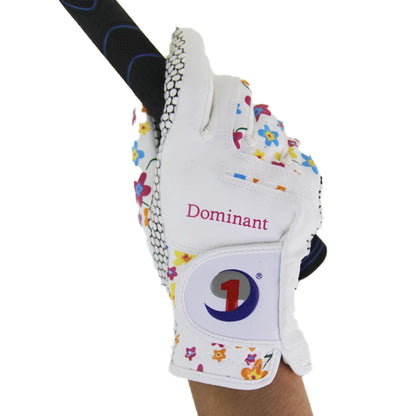 1Pair Golf Gloves for Women PU Leather Soft Fit Sport Grip Durable Gloves Anti-skid Breathable Sports Gloves