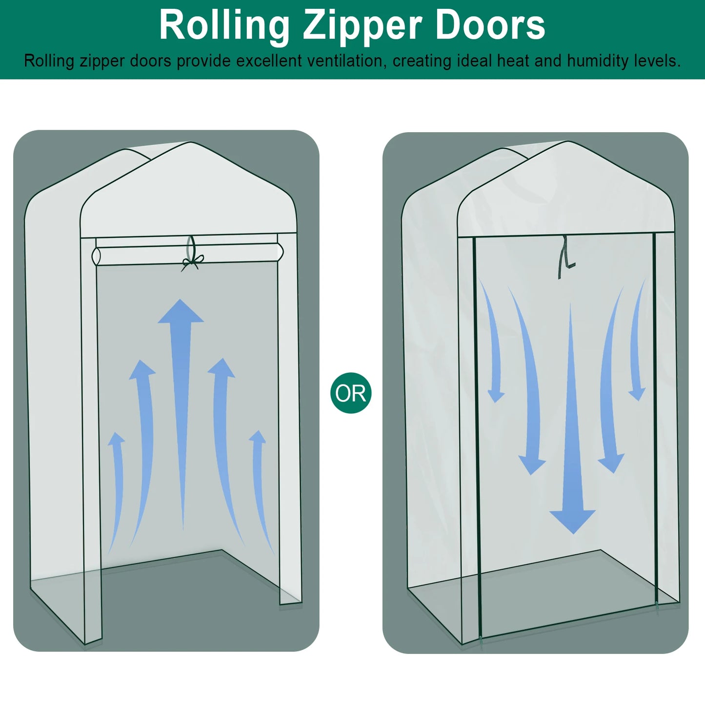 Garden Greenhouse 4 Tier Walk-in Green House Transparent Cover with Doors & Windows Small Waterproof Frost Without Iron Frame