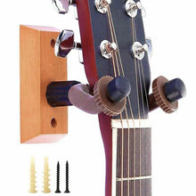 Load image into Gallery viewer, Universal Guitar Wall Mounted Hanger Holder Stand Wooden for Acoustic Guitar Ukulele Violin Bass Guitar Instrument Accessories
