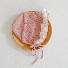 Load image into Gallery viewer, New autumn baby hat, female babies aged 0-2, ruffled knit versatile woolen hat
