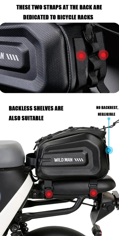 4L Multifunctional Bicycle Rear Seat Bag Waterproof Cycling Bike Rack Trunk Cargo Bag Pannier Bag Handbag Shoulder Bag
