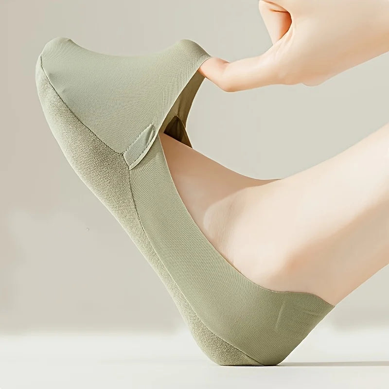 9Pairs Women's Socks Cotton Breathable Summer Ultra-thin No Show Ice Silk Sock Silicone Non-slip Bottom Absorb Sweat Boat Sock