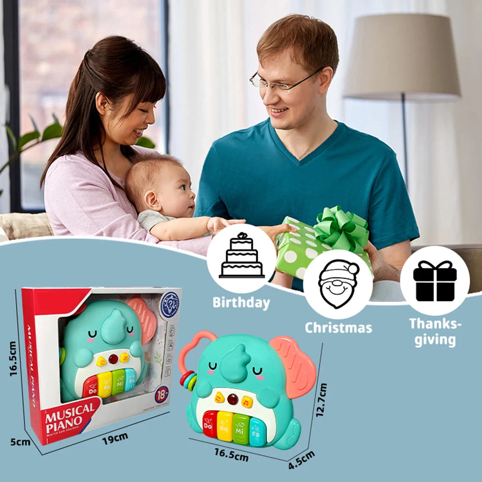 Kids Cartoon Piano Keyboard Game with Animal Sounds Flashing Light Music Baby Instrument Music Toys Educational Toys Kids Gifts