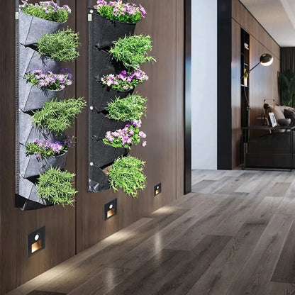 6 Pockets Garden Wall Hanging Planting Bags Vegetable Green Plant Grow Planter Vertical Felt Fabric Nursery Bags Garden Supplies