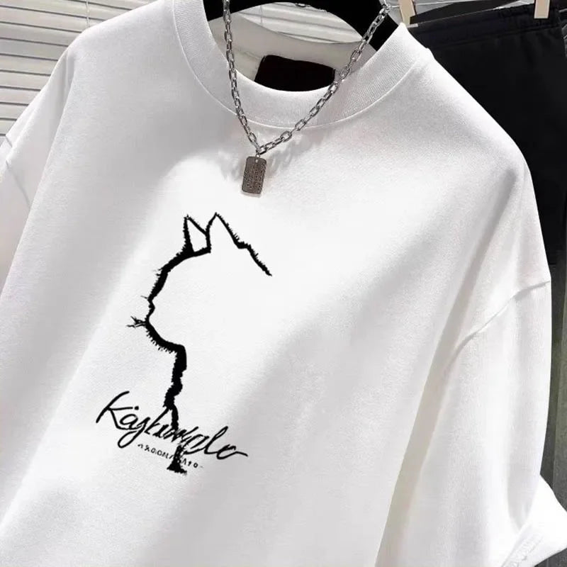 Women's Clothing Cat Printed Fashion O-neck Short Sleeve T-shirt Summer Casual Top Tees creative Lady Basic Pullovers