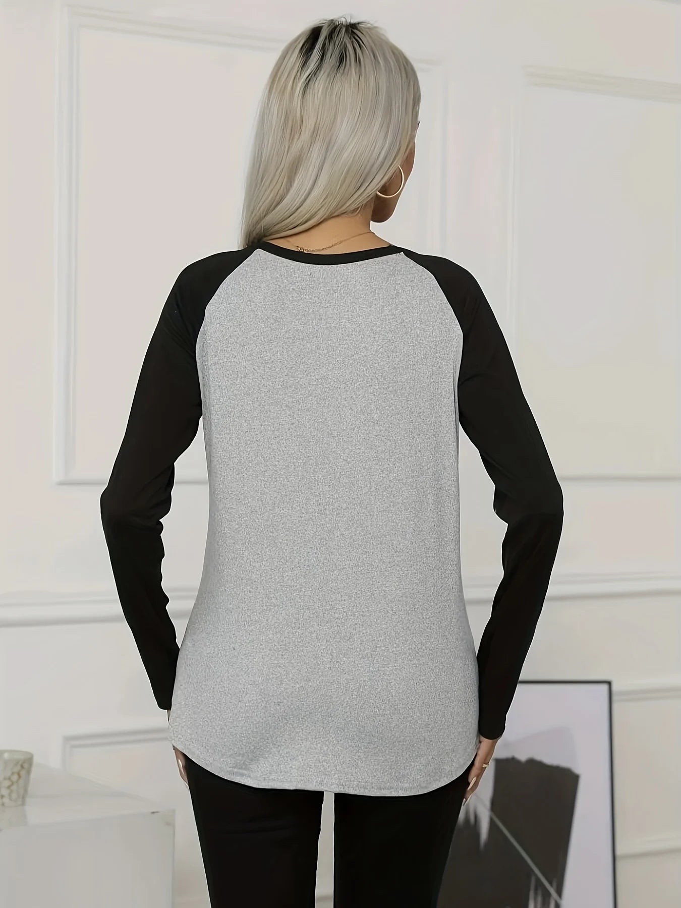 Women's Clothing Tops O-Neck Long Sleeve Thick Office Lady Commuter Autumn Winter Casual Printed All-match T-shirt